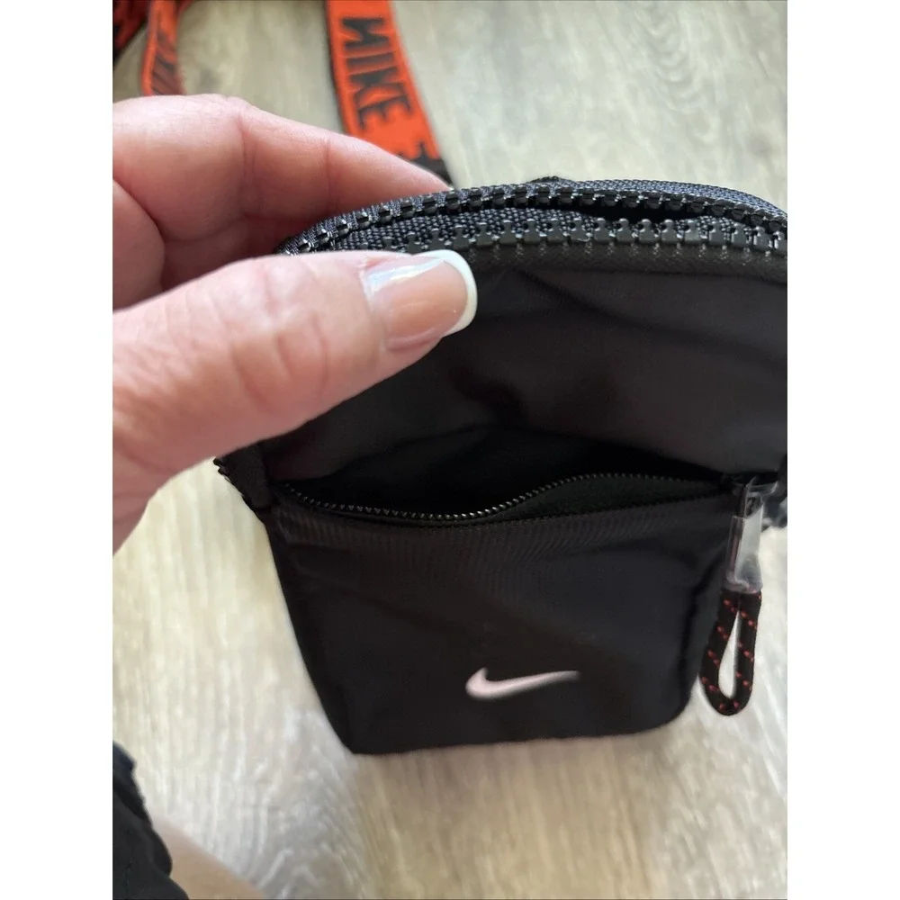 Nike Sportswear Essentials Hip Small Shoulder Chest Front Bag Black And Orange
